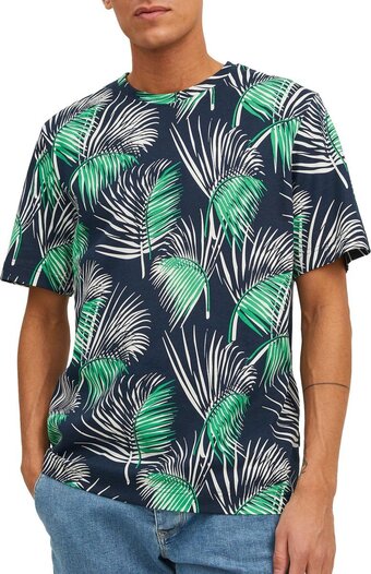 Bol.com Jack&jones jorpalma aop tee ss crew neck heren t-shirt - maat l aanbieding