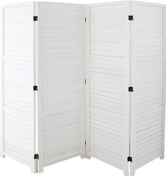 Bol.com Lw collection kamerscherm wit hout - kamerschermen 4 panelen - scheidingswand 170x160cm - paravent kant en klaar aanbieding