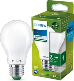 Bol.com Philips ultra efficient led lamp mat - 60 w - e27 - koelwit licht aanbieding