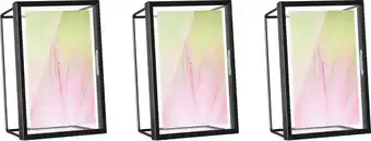 Bol.com Navaris geometrische fotolijst - set van 3 - lijst voor foto's 10 x 15 cm - kubus fotolijstje - staand en liggend - 17,8 x 6, aanbieding