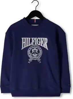 Bol.com Tommy hilfiger kids varsity sweatshirt kids - unisex - navy blauw aanbieding