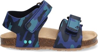 Bunnies jr bas beach jongens sandalen - blauw/print - imitatieleer - klittenband