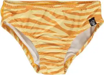 Bol.com Beach & bandits - uv-bikinibroekje voor meisjes - golden tiger - goudoranje - maat 104-110cm aanbieding