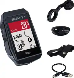 Bol.com Gps fietscomputer sigma rox 11.1 evo gps hr set met korte butler stuurhouder - zwart aanbieding