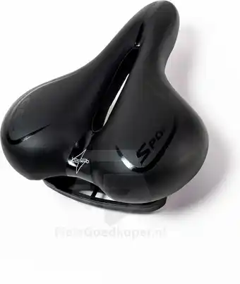 Bol.com Voltano city / tour fietszadel - comfortabel gel zadel - met uitsparing - unisex - zwart - elastomeren vering voor extra comf aanbieding