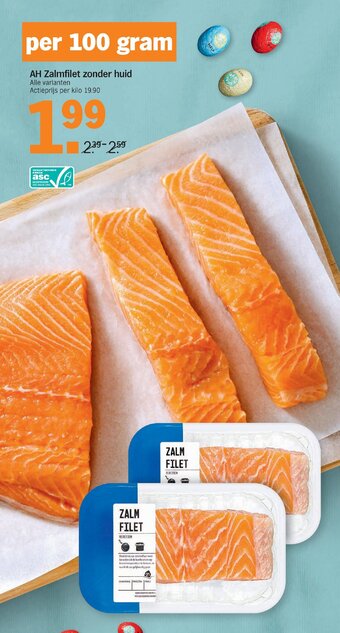 Albert Heijn AH Zalmfilet zonder huid aanbieding