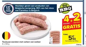 Carrefour Toulouse-worsten met varken van weleer 6x130 GRATIS aanbieding