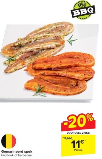 Carrefour Gemarineerd spek per kilo aanbieding