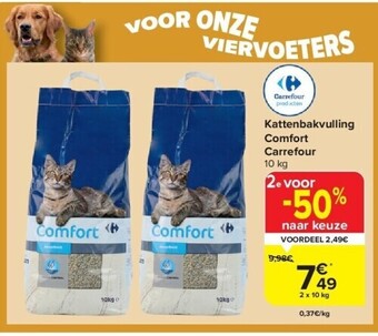 Carrefour Kattenbakvulling comfort carrefour 10 kg aanbieding