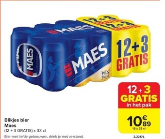 Carrefour Blikjes bier maes aanbieding