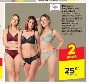 Carrefour Microvezel beugelbeha met guipurekant aanbieding
