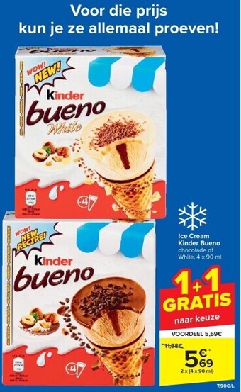 Carrefour Ice cream kinder bueno aanbieding