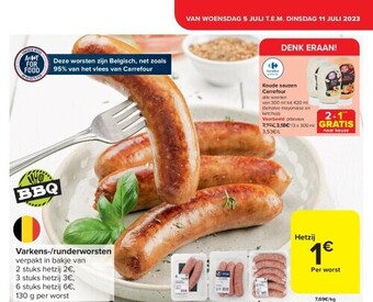 Carrefour Varkens-/runderworsten aanbieding