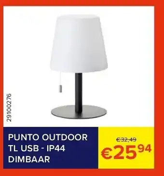 Punto outdoor tl usb - ip44 dimbaar