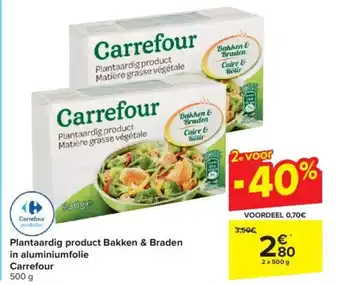 Plantaardig product bakken & braden in aluminiumfolie 2x500 g