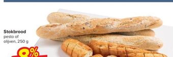 Carrefour Stokbrood pesto of olijven, 250 g aanbieding