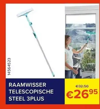 Euroshop Raamwisser telescopische steel 3plus aanbieding