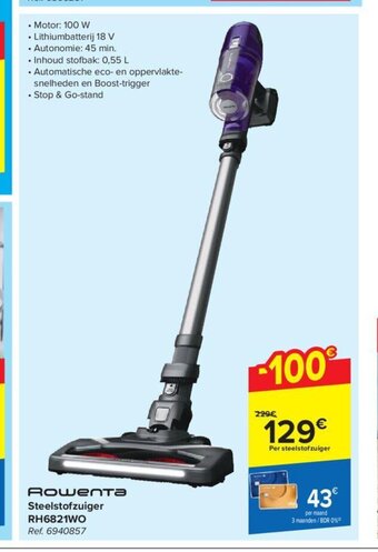 Carrefour Rowenta Steelstofzuiger RH6821WO aanbieding