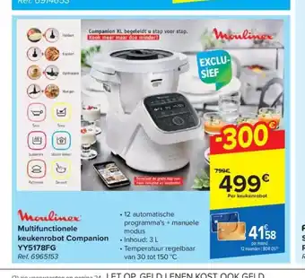 Carrefour Moulinex Multifunctionele keukenrobot Companion YY5178FG aanbieding