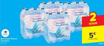 Carrefour Bronwater pierval 2x(6x1,5 L) aanbieding