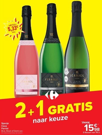 Carrefour Spanje cava ferriol aanbieding