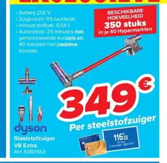 Carrefour Steelstofzuiger V8 Extra aanbieding