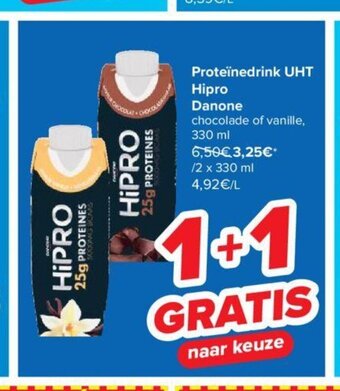 Carrefour Proteïnedrink UHT Hipro Danone aanbieding
