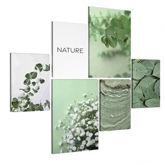 Bol.com Revolio canvas schilderijen set - wanddecoratie woonkamer & slaapkamer - 6 canvas schilderijen klaar om op te hangen - maten aanbieding
