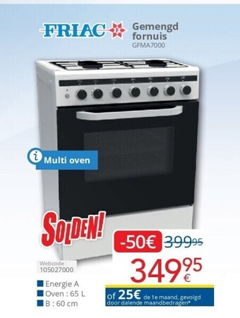 Eldi Gemengd fornuis aanbieding