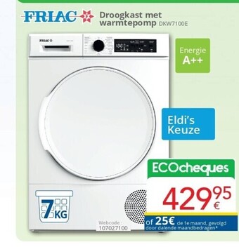 Eldi Droogkast met warmtepomp aanbieding