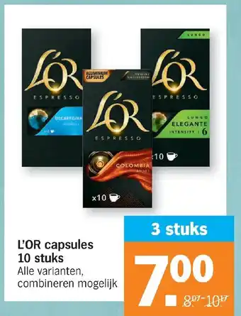 Albert Heijn L'Or capsules 10 stuks aanbieding