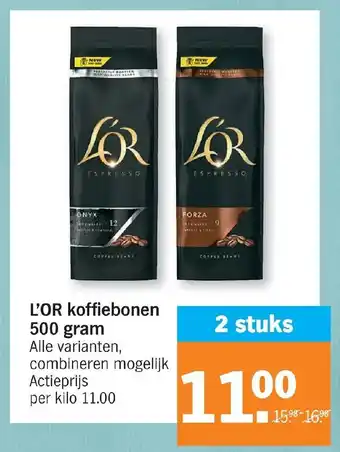 Albert Heijn L'Or koffiebonen 500 gram aanbieding