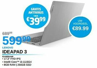VCD Lenovo ideapad 3 82h9009wmb aanbieding