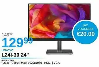 AUVA Lenovo l24i-30 24`` 66bdkac2eu aanbieding