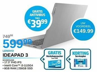 AUVA Lenovo ideapad 3 82h9009wmb aanbieding