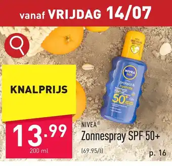 ALDI NIVEA Zonnespray SPF 50+ 200 ml aanbieding