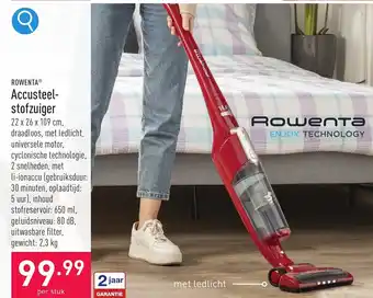 ALDI ROWENTA Accusteel-stofzuiger aanbieding