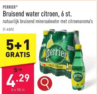 ALDI PERRIER Bruisend water citroen, 6 st. aanbieding