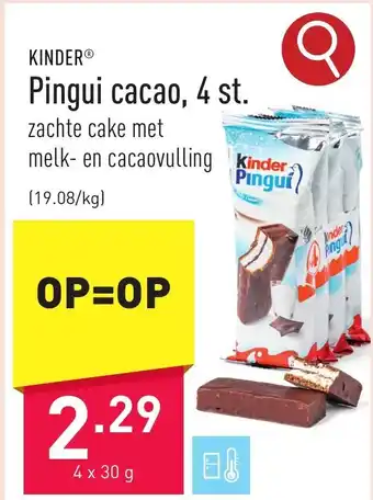 ALDI KINDER Pingui cacao, 4 st. aanbieding