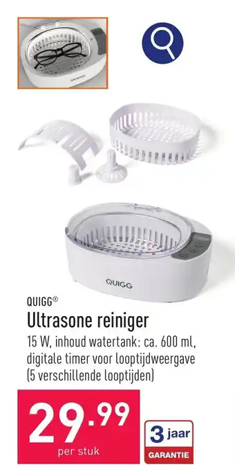 ALDI QUIGG Ultrasone reiniger aanbieding