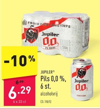 ALDI JUPILER Pils 0,0 %, 6 st. aanbieding