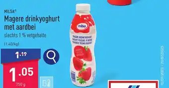 MILSA Magere drinkyoghurt met aardbei