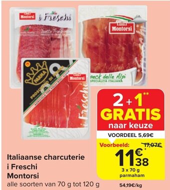 Carrefour Market Italiaanse charcuterie i Freschi Montorsi aanbieding