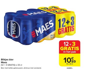 Carrefour Market Blikjes bier Maes aanbieding