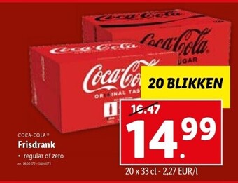 Lidl COCA-COLA Frisdrank aanbieding