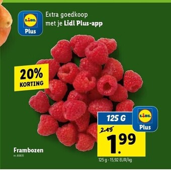 Lidl Frambozen 125g aanbieding