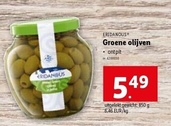 Lidl ERIDANOUS Groene olijven aanbieding