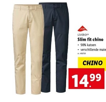 Lidl LIVERGY Slim fit chino aanbieding