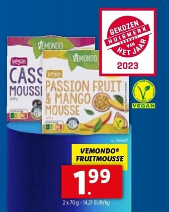 Lidl VEMONDO FRUITMOUSSE aanbieding