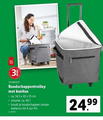 Lidl TOPMOVE Boodschappentrolley met koeltas aanbieding